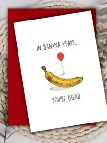 1 tấm thiệp chúc mừng sinh nhật hình bánh mì chuối vui nhộn, quà tặng sinh nhật cho bạn thân, thiệp "Bạn là bánh mì chuối của tôi" - Nhiều màu - Xem 2