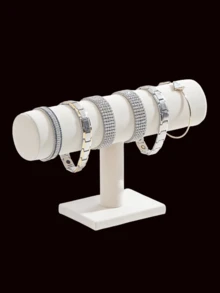 1pc Velvet Jewelry Display Stand, Elegant Jewelry Storage Box, T-Shaped Display Rack, Watch & Bracelet Jewelry Stand, Necklace, Earring Holder, Fashion Storage Solution, Desktop Decor Organizer, For Display And Storage - Stylish Accessory Rack, Suitable For Women Storage, Travel Essentials, Dorm Back To School