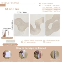 3pcs/Set Modern Wall Art Posters - Abstract Prints White Texture Asymmetric Art, Minimalism, Bohemian Art, Boho Wall Art, Bohemian Art Prints, Framed Or Unframed, Room Decor, Home Decor, College Dorm Apartment Decor, Gifts For Wall Decoration In Hotel, Home, Living Room, Bedroom, Bathroom And Office