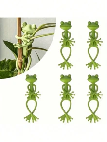 1/2pcs Creative Frog Plant Stand, Fun Green Frog Plant Holder, Frog Fixed Plant Rack Frog Support Frame, Vine Vertical Climbing Assisted Growth Clip, Suitable For Gardening/Potted Plants/Plant Decoration