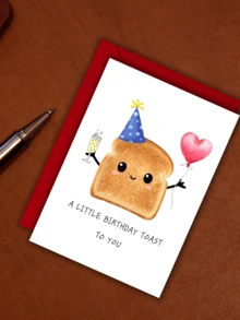 1 tấm thiệp chúc mừng bánh mì | Thiệp chúc mừng sinh nhật vui nhộn | Thiệp sinh nhật | Thiệp "MỘT CHÚC MỪNG SINH NHẬT NHỎ CHO BẠN" - Thiệp sinh nhật tuyệt vời nhất dành cho con trai/con gái/bạn bè của bạn - Nhiều màu - Xem 8