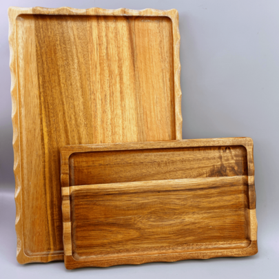 1 Peça Bandeja de Servir de Madeira de Acácia, Prato de Madeira Pequeno, Bandeja Porta-Velas, Decoração para Casa, Adequado para Mesa de Centro, Festa de Aniversário, Café da Manhã, Decoração de Banheiro, Piquenique ao Ar Livre, Natal, Halloween - Uma Bandejinha Encantadora