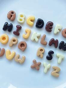 10-100pcs Cute Smooth Multicolor Resin Alphabet Craft Accessories - Suitable For DIY Projects, Can Be Combined With Modeling Clay To Create Your Own Designs, Freely Assemble Preferred Words, Suitable For Holiday Creations Like Halloween, Christmas, Etc. - Letter Type - View 9
