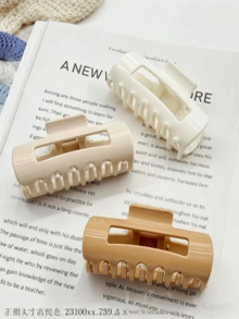 6pcs/3pcs/1pc Solid Color Women Soft Silicone Round Square Hair Claw, Anti-Collision Protective Hairclip, Fashion Minimalist Elegant Hair Accessory Suitable For Daily Wear, Showering, Makeup Winter Claw Clips Elegant Hair Clips Fashion Hair Clutch