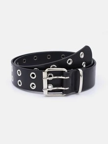 1pc Solid Color Punk PU (Polyurethane) Decorative Belt, Suitable For Daily Use, Unisex - A - View 9