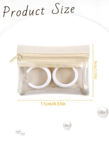 1/2/3/4/5PCS Jewelry Storage Bag, Portable Jewelry Box, Mini Velvet Transparent Zipper Style (Can Store Earrings, Earrings, Necklaces, Rings, Bracelets), Suitable For Women's Daily Life, Student Return To School, Travel Vacation, Holiday Scenes, Jewelry Box, Jewelry Organizing Box, Travel Essentials, Travel Accessories, Travel Bags, Holiday Bags, Campus Supplies, Mini Travel Jewelry Bag. - Multicolor - View 8