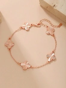 1 件四叶草女士手链，日常佩戴幸运符，圣诞节和节日礼物情人节、妈妈、母亲、母亲节、礼物 - 金黃色 - 查看 12