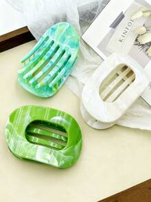 13pcs/7pcs/6pcs/4pcs/3pcs/1pc Marble Ombre Flat Round Hair Clips, Fashion Versatile Minimalist Elegant Hair Accessories Suitable For Daily Wear, Showering, Makeup, Hair Slide, Hair Barrettes