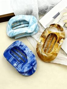 13pcs/7pcs/6pcs/4pcs/3pcs/1pc Marble Ombre Flat Round Hair Clips, Fashion Versatile Minimalist Elegant Hair Accessories Suitable For Daily Wear, Showering, Makeup, Hair Slide, Hair Barrettes