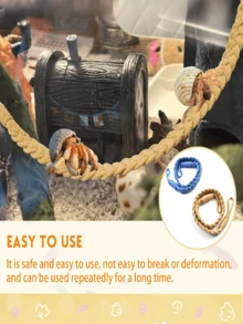 1-Piece Set Of Climbing Pet Toys, Swing, Braided Rope, Hermit Crab Climbing Toys, Hermit Crab Rope Ladder, Decorative Reptile Hanging Vine Toys, Hermit Crab Supplies, Reptile Habitat Jar, Glass Container Accessories, Lizard, Leopard, Gecko, Tree Frog