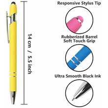 5-8 Stücke Kugelschreiber 2-in-1 Stylus, ausziehbarer Metalllstift mit Stylus-Spitze für Touchscreens, 1,0 mm schwarze Tinte