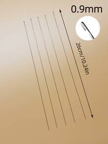 5pcs/Set 0.3mm/0.4mm/0.5mm/0.6mm/0.7mm/0.8mm/0.9mm Beading Needles, Stainless Steel Jewelry Making Needles, 10.24 Inch Long Smooth Beading Needles For DIY Bracelet And Necklace