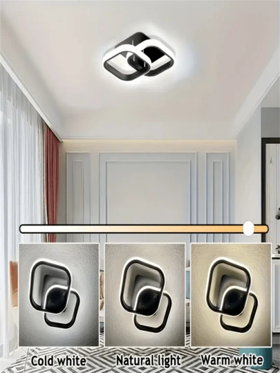 1 pieza Luz de techo LED moderna de doble cara, Luz de pasillo LED, Lámpara de pared, Ajuste de 3 colores, Adecuada para pasillo, dormitorio, cocina, escalera, Diseño minimalista, Ideal para regalo de Navidad, vacaciones, decoración de oficina, hotel