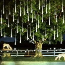 192 LED USB Meteor Duschleuchten - 8 Röhren, 288 LED Perlen, geeignet für Hochzeit, Weihnachten, Valentinstag und andere Feiertags-Dekorationen, mehrere Farben erhältlich, ohne Batterie, saisonale Beleuchtung, Veranstaltungsdekoration, Atmosphärenbeleuchtung, LED, wasserdichtes Design, mehrfarbige Lichter, Party-Dekoration, Heimdekoration