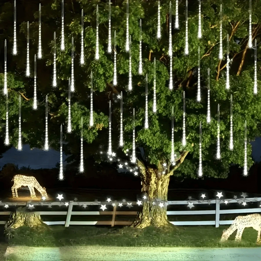 192 LED USB Meteor Duschleuchten - 8 Röhren, 288 LED Perlen, geeignet für Hochzeit, Weihnachten, Valentinstag und andere Feiertags-Dekorationen, mehrere Farben erhältlich, ohne Batterie, saisonale Beleuchtung, Veranstaltungsdekoration, Atmosphärenbeleuchtung, LED, wasserdichtes Design, mehrfarbige Lichter, Party-Dekoration, Heimdekoration