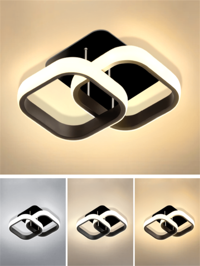 1 peça de luminária de teto LED dupla face moderna, luminária de teto LED para corredor, luminária de parede, luminária de teto com 3 tons, corredor, quarto, cozinha, escada, design simples, perfeita para presentes de Natal, feriados, escritório, decoração de hotel