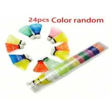 12pcs Colorful Plastic Badminton Shuttlecocks, Portable Sports Badminton Balls For Outdoor Recreation, Random Colors