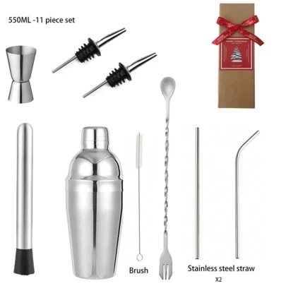 Julklapps- och farsdagspresentklar! Boston Cocktail Shaker Set - Bartenderkit i rostfritt stål (2*6 delar / 11 delar / 6 delar) | Oumbärliga barverktyg för hemmabarer och bartenders, perfekta för cocktailtillverkning