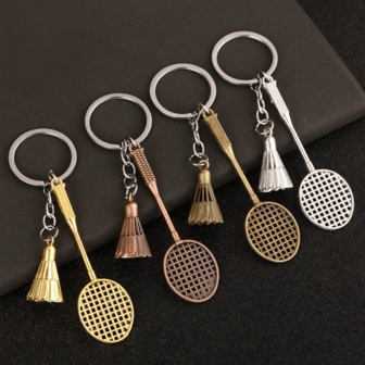 1pc/3pcs Badminton Racket Ornament Mini Badminton Keychain Creative Badminton Enthusiast Commemorative Keychain Metal Punk Bag Pendant Bag Charms Car Teacher Friend Sister Gift Ideas