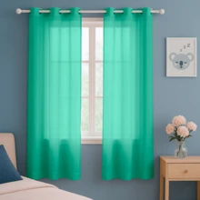 Roma Curtain 2.00m (Width) X 1.40m (Height) For Living Room And Bedroom Promotion - Màu ngọc lam - Xem 4