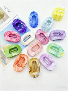 13pcs/7pcs/6pcs/4pcs/3pcs/1pc Marble Ombre Flat Round Hair Clips, Fashion Versatile Minimalist Elegant Hair Accessories Suitable For Daily Wear, Showering, Makeup, Hair Slide, Hair Barrettes