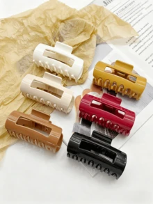 6pcs/3pcs/1pc Solid Color Women Soft Silicone Round Square Hair Claw, Anti-Collision Protective Hairclip, Fashion Minimalist Elegant Hair Accessory Suitable For Daily Wear, Showering, Makeup Winter Claw Clips Elegant Hair Clips Fashion Hair Clutch