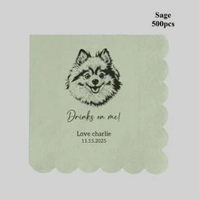 20-500 Pcs Custom Pet Cocktail Napkins, Personalized Paper Napkins With Professional Designer Handcrafts Potrait, 4 Colors Disposable Beverage/Dessert Napkins For Wedding Table Decorations, Perfect For Anniversary, Engagement, Birthday, Bride Shower, Hen Party, Custom Dog Wedding Napkins, Cat Wedding Napkins,Christmas Decor, Scalloped Napkins ,Poetcore ,Forever Love - Multicolor - View 17