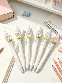 High Quality, Fresh, High-Grade, Ins Style Floral ST Pen, Neutral Pen, Limited Quality Push Pen, Student, Girl's Heart Gift Pendant.
