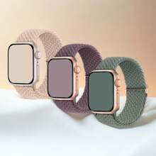 3 paquetes de correa elástica trenzada y ventilada compatible con Apple Watch Series 11 de 42 mm y 46 mm para hombres y mujeres, estilos deportivos y de ocio compatibles con Ultra de 49 mm, 45 mm, 44 mm, 46 mm, 42 mm, 41 mm, 40 mm y 38 mm, Ultra 2/Ultra, correa de nailon elástico tejido suave y casual, compatible con cierre de bucle único ajustable Series 11/10/9/8/7/6/5/4/3/2/1/SE