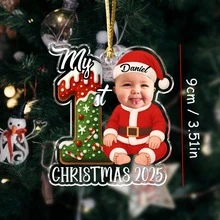 Personalized Baby Photo Ornament: First Christmas Keepsake,Christmas Gift,Christmas Ornaments.,Office Decor,Elegant Living