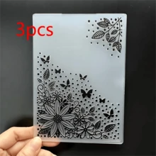 A6 Plastic Embossed File Folder, Floral & Butterfly Design With 3D Texture, Butterfly Theme Mold Decor, Office Supplies Accessory, Durable Plastic Handcraft Tool