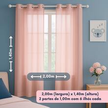 Roma Curtain 2.00m (Width) X 1.40m (Height) For Living Room And Bedroom Promotion - 乾枯玫瑰色 - 查看 3