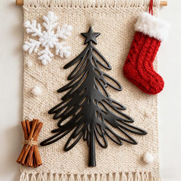 1 pieza Letrero de pared navideño, Decoración de pared metálica de árbol de Navidad, Arte de pared metálico navideño, Mejor regalo de Navidad, Decoración de jardín, patio y porche, Adornos navideños, Decoración del hogar, Decoraciones navideñas, Decoración de habitación de invierno