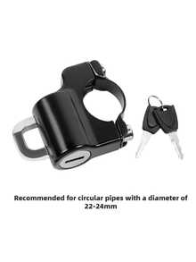 1pc Motorcycle/Electric Scooter Anti-Theft Helmet Lock, Multifunctional Hanging Hook - Black - View 9
