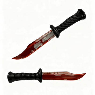 1pc Halloween Prop Performance Anime Prop Prank Bleeding Fake Knife Plastic Realistic Bloody Movie Prop