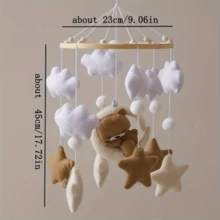 Handmade Baby Sheep & Star & Moon Bed Bell, Baby Mobile Crib, Cute Animal Shaped Toys, Educational, Improve Hand-Eye Coordination, Prevent Myopia, Nursery Room Decor, Mixed Colors, Newborn Rattle Toys, Best Gift For Parent-Child Interaction, Birthday, Christmas