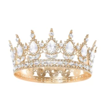 1pc Luxury Diamond Crystal Princess Bridal Crown,Shining Round Headpiece For Women,For Birthday Wedding Party Exquisite Elegant Women Decoration Crown Headpiece - Multicolor - View 18