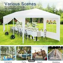 10x20' Outdoor Garden Gazebo Wedding Party Tent Canopy Marquee With 6 Removable  Sidewalls- PE Wedding & Party Gazebo, Ideal For Backyard, Events, Camping, Picnic, Garden Pavilion - 白色+金屬 - 查看 4