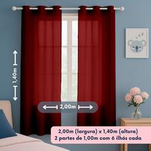 Roma Curtain 2.00m (Width) X 1.40m (Height) For Living Room And Bedroom Promotion - Burgundy - View 3