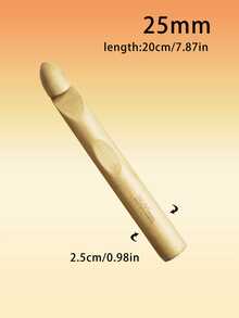 Ganci da uncinetto in bambù di grandi dimensioni - 15mm/20mm/25mm, manico extra largo, per realizzare coperte all'uncinetto e altri grandi progetti di maglia