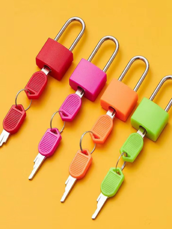 2pcs Colorful Small Padlocks With Copper Core, Suitable For Luggage, Cabinet, Dorm, Portable Travel