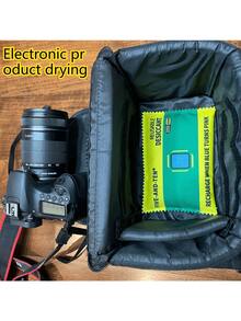 1 قطعة 200 جرام كيس جيل السيليكا القابل لإعادة الاستخدام مع مؤشر - ماص الرطوبة القابل لإعادة التنشيط بالتعرض للضوء الشمسي للسيارة/البندقية/الخزانة/القبو/الجراج، وأيضًا لأحذية/معدات الرياضة الماصة للعرق، مزيل الرطوبة للتخزين