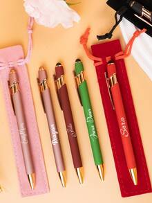 Personalizowany luksusowy, miękki w dotyku długopis w kolorze różowego złota, długopisy na prezent dla kobiet, prezent dla najlepszej przyjaciółki, prezenty świąteczne, elegancki długopis z nadrukiem, prezenty dla niej, wystrój biura