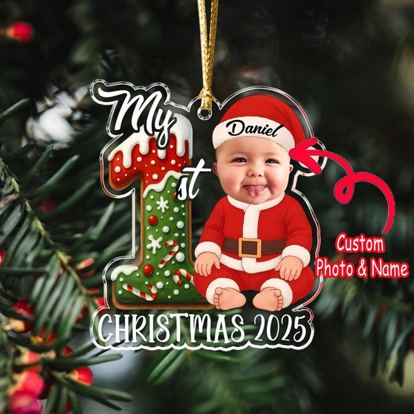 Personalized Baby Photo Ornament: First Christmas Keepsake,Christmas Gift,Christmas Ornaments.