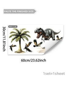 1 set de Vinilos decorativos con diseño de dinosaurio, bosque, animales y volcán para decorar la sala de estar, dormitorio, estudio, decoración del hogar, artículos de decoración de primavera, regalos de decoración de festivales, cumpleaños y graduación