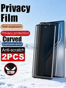 2 Stücke Privacy Anti-Spion 3D gewölbte gehärtete Glasfolie 9H Härte Büro/Metro Anti-Spähen Datenschutz Handy Bildschirmschutzfolie kompatibel mit Redmi Note 15 14 Pro 13 Pro+ Honor Magic 7/6/5 Lite Pro X9A X9B X9C, explosionsgeschützt und kratzfest, unterstützt keine Fingerabdruckerkennung