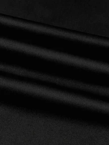 playeras informal holgada de cuello redondo y manga corta con bonito estampado gráfico para mujer - Negro - Ver 4