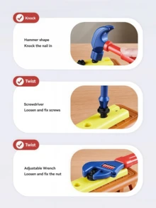 46pcs Kids Pretend Play Repair Tool Box Educational Assembly Toy Set, Includes Safety Helmet, Goggles, Realistic Repair Tools, Suitable For 3-12 Years Old Boys And Girls, Creative Gift For Christmas (Accessories Style Random)