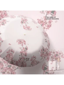 1pc Ink Painting Style Inner & Outer Printed High-End Sunshade Umbrella, UV Protection, Suitable For Outdoor Travel, Dual Use For Sunny And Rainy Days