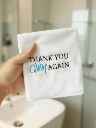 1条12英寸超柔软刺绣字母趣味面巾，送给男朋友、女朋友、丈夫、妻子的幽默礼物，适合情人节、结婚纪念日、礼物交换、恶搞礼物、单身派对、浴室装饰、秋季装饰、返校季、美容院、家庭浴室等场合。